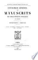Catalogue général des manuscrits des bibliothèques publiques de France