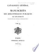 Catalogue général des manuscrits des bibliothèques publiques des départements: Saint-Omer. Épinal. Saint-Mihiel. Saint-Dié. Schlestadt. 1861