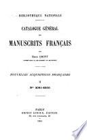 Catalogue général des manuscrits françaises
