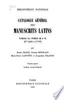 Catalogue général des manuscrits latins