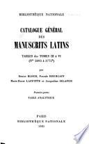 Catalogue général des manuscrits latins