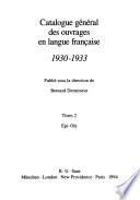Catalogue général des ouvrages en langue française