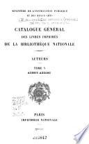 Catalogue Générale Des Livres Imprimés