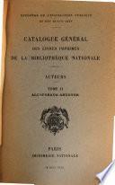 Catalogue Générale Des Livres Imprimés