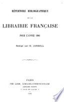 Catalogue mensuel de la librairie française