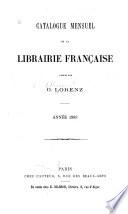 Catalogue mensuel de la librairie française