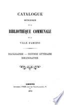 Catalogue methodique de la bibliotheque communale de la ville d'Amiens