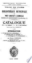 Catalogue (nos l à 6320) - (nos l à 236, Musique)