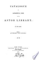 Catalogue or alphabetical index
