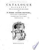 Catalogue raissoné de la collection de livres de M. Pierre Antoine Crevenna