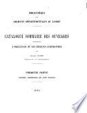 Catalogue sommaire des ouvrages concernant l'Orleanais et les régions limitrophes