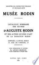Catalogue sommaire des œuvres d'Auguste Rodin