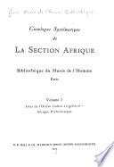 Catalogue systématique de la section Afrique: Isles de l'océan Indien en général