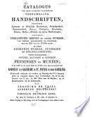 Catalogus ...[auch:] Catalogue de vente par Jérome de Vries, Corneille Francois Roos et Jean Albert Brondgeest