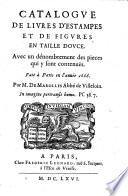 Catalogve de livres d'estampes et de figvres en taille dovce