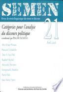 Catégories pour l'analyse du discours politique