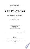 Causeries et méditations historiques et littéraires