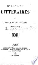 Causeries littéraires ... Troisième édition