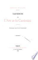 Causeries sur l'art et la curiosité