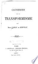 Causeries sur le transformisme