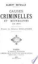 Causes criminelles et mondaines de ...