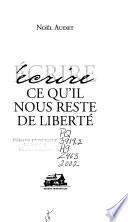 Ce qu'il nous reste de liberté