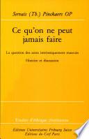 Ce qu'on ne peut jamais faire
