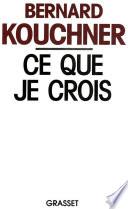 Ce que je crois