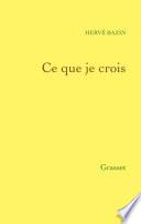 Ce que je crois