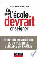 Ce que l'école devrait enseigner