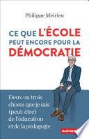 Ce que l'école peut encore pour la démocratie