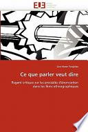 Ce Que Parler Veut Dire