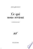 Ce qui nous revient