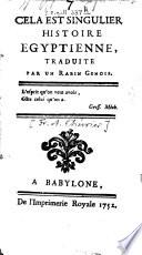 Cela est singulier histoire Egyptienne