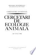 Cercetări de ecologie animal ̆(23-28 mai 1966)