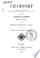Chamfort maximes, pensees, anacdotes, caracteres & dialogues par P