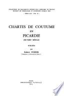 Chartes de coutume en Picardie