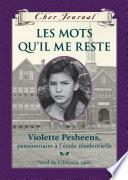 Cher Journal : Les mots qu'il me reste