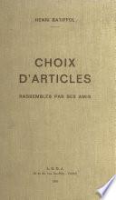 Choix d'articles : rassemblés par ses amis