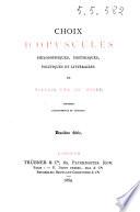 Choix d'opuscules philosophiques, historiques, politiques et littéraires de Sylvain van de Weyer