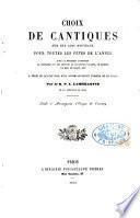 Choix de cantiques pour toutes les fêtes de l'année...