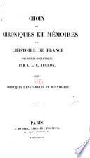 Choix de chroniques et mémoires sur l'histoire de France, 8