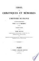 Choix de chroniques et mémoires sur l'histoire