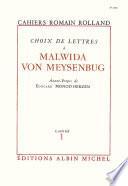 Choix de lettres à Malwida von Meysenbug