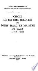 Choix de lettres inédites (1650-1683)
