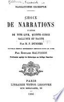 Choix de narrations tirées de Tite-Live, Quinte-Curce, Salluste et Tacite
