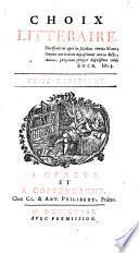 Choix litteraire ... t. 1-24