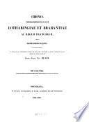 Chronica nobilissimorum ducum Lotharingiae et Brabantiae ac regum Francorum