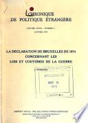 Chronique de politique étrangère