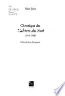 Chronique des Cahiers du Sud